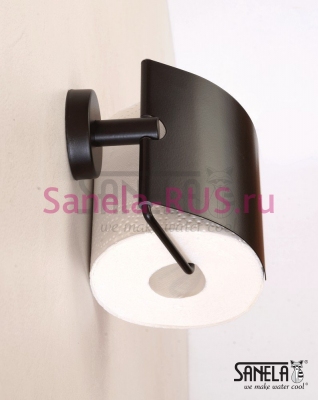 Нержавеющий держатель туалетной бумаги, черная матовая поверхность SLZN 09N арт: 95091 Sanela Чехия (фото, схема)
