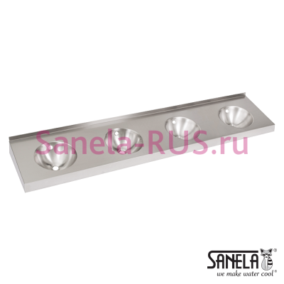 Нержавеющая раковина с четырьмя чашами без облицовки SLUN 60 арт: 93600 Sanela Чехия (фото, схема)